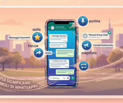 immagine smartphome com whatsapp e simboli visibili