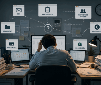 Gestione frammentata di un Ordine professionale con software non integrati per protocollo, documenti, pagamenti e contabilità